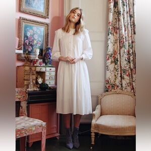 Sister Jane Flower Girl Lace Collar Midi Dress